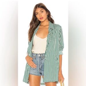 Green and White Striped Blazer Flynn Skye